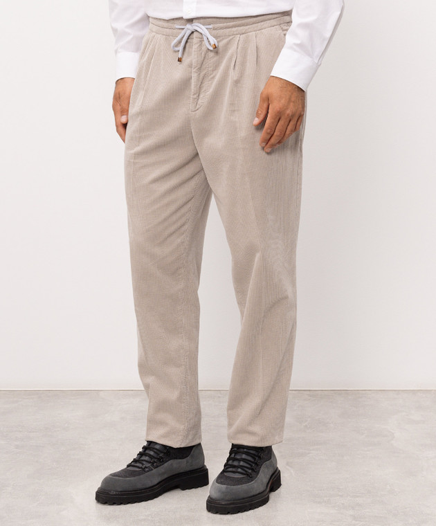 Brunello Cucinelli Бежеві вельветові штани M280NE1710 зображення 3