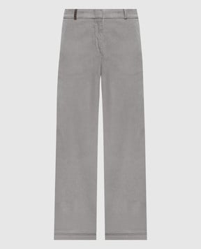 Peserico Сірі вельветові штани P04835T303642