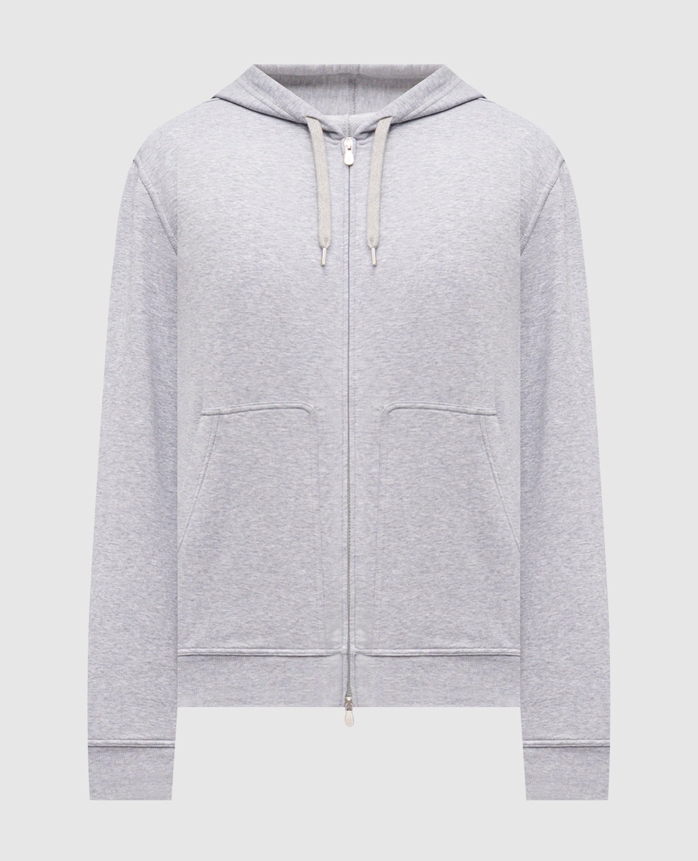 Меланжевая спортивная куртка серого цвета