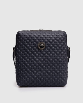Stefano Ricci Синя шкіряна сумка з емблемою з рутинієвим покриттям ND156GTUMR1MR