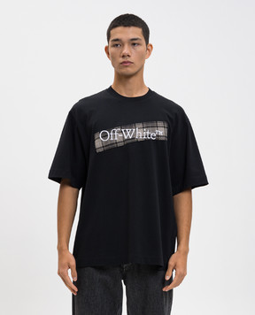 Off-White Чорна футболка з вишивкою логотипа 44MAA120F5J00N
