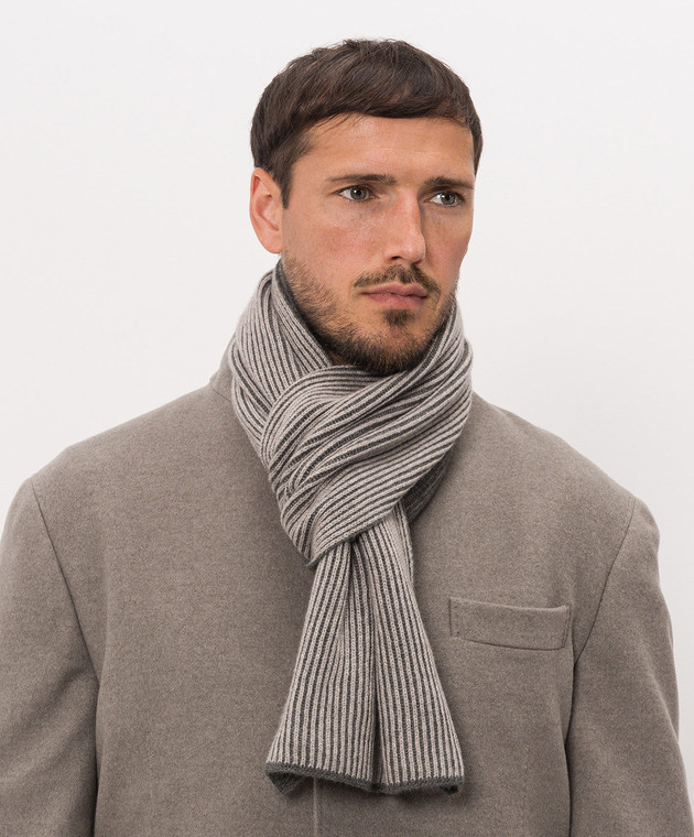 Brunello Cucinelli Зеленый шарф из кашемира M2295700 изображение 2