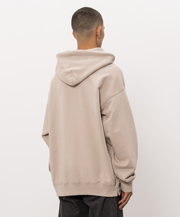 Off-White Бежевые худи с принтом логотипа 44MBB085F26F00O изображение 4