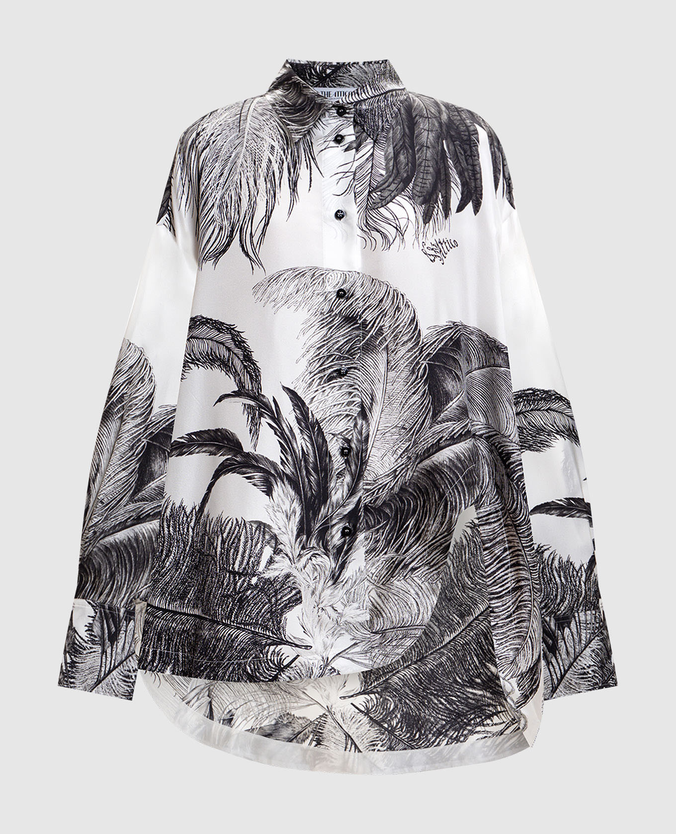 Белая блуза из шелка в принт