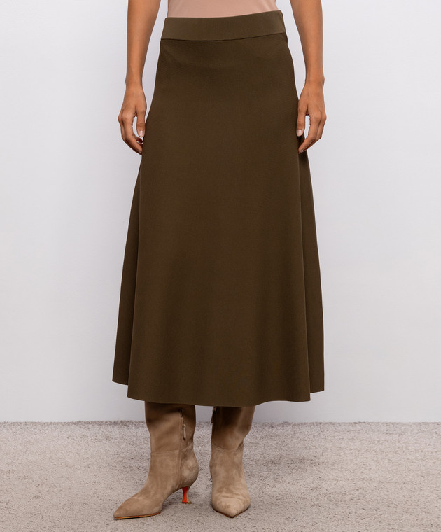 Max Mara Юбка FUGGITO цвета хаки MXMFUGGITO изображение 3
