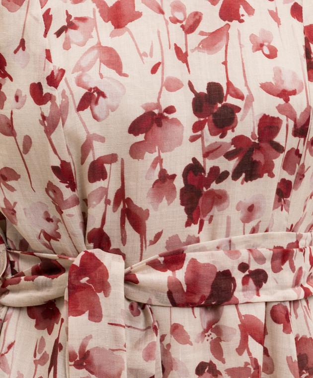 Max Mara Бежевое платье ALIBI из рамы в цветочный принт SMMALIBI изображение 4