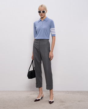 Thom Browne Голубое поло из шерсти FKP053AY1014