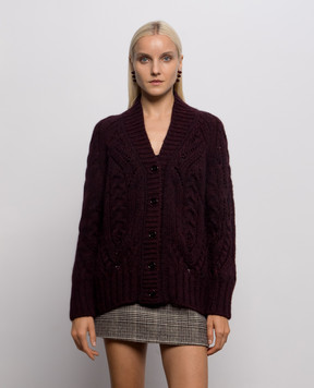 Ermanno Scervino Бордовый кардиган с шерстью альпаки D495N322NWJ