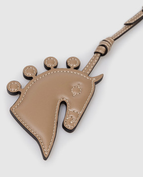 Max Mara Коричневый кожаный брелок MXALACCA в виде лошади MXALACCA