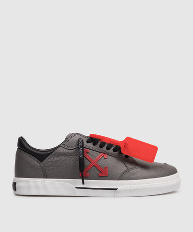 Серые кожаные кроссовки Vulcanized