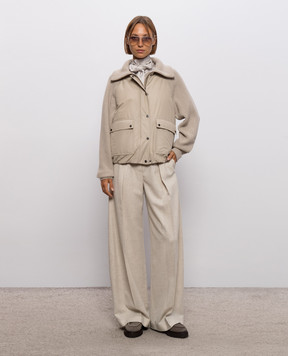 Brunello Cucinelli Бежевая пуховая куртка MH5257294