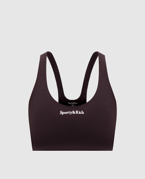 Sporty & Rich Коричневый спортивный топ Serif TO003711300BR29