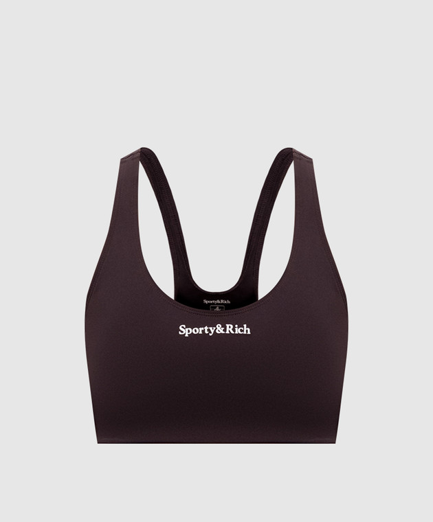 Sporty & Rich Коричневый спортивный топ Serif TO003711300BR29