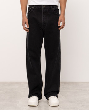 Off-White Чорні джинси з принтом Half Arrow 44MYA18JF26D00E