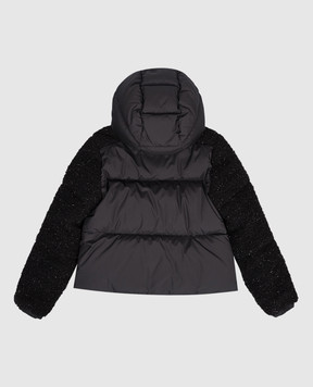 Moncler ENFANT Детский черный пуховик Zambaga с люрексом K29541A0009389B686