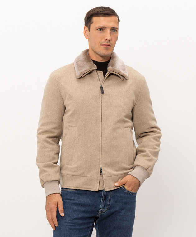 Cashmere&Whiskey Бежева куртка з вовни U636I26 зображення 3