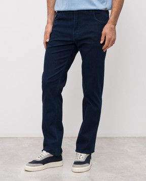 Stefano Ricci Сині джинси з нашивкою емблеми MFT61B1191T61BL