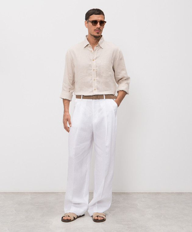 Dolce&Gabbana Белые брюки из льна GP20WTFU4JB изображение 2