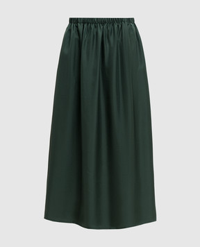 Asceno Зеленая юбка Рома из шелка B068F03C509