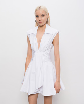 Balmain Белое платье с драпировкой GF0R5181CB09