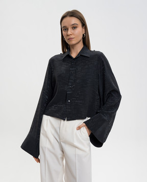 Maison Margiela MM6 Черная укороченная блузка в узоре S52DT0044M35737