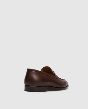 Loro Piana Коричневые кожаные лоферы Sergio FAO6135sh