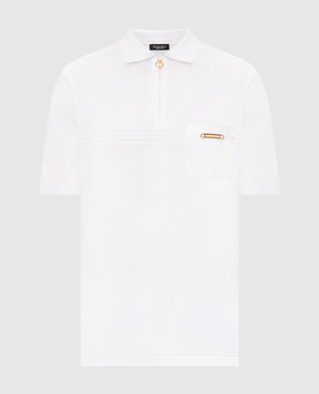 Stefano Ricci Белое поло с шелком K616459P31F26221