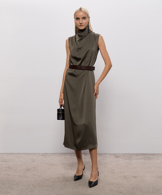Brunello Cucinelli Платье миди цвета хаки M0H38A5519 изображение 2