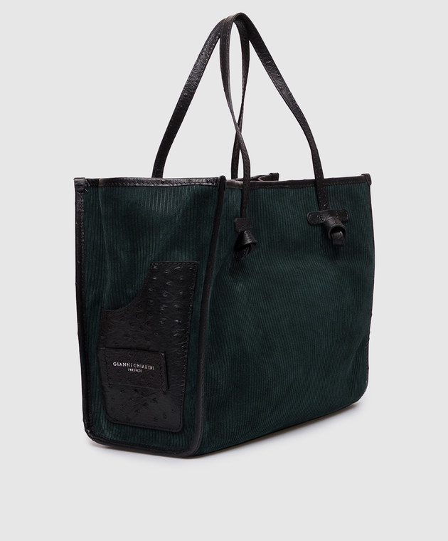 Gianni Chiarini Зеленая замшевая сумка-тоут BS12470TMBY изображение 3