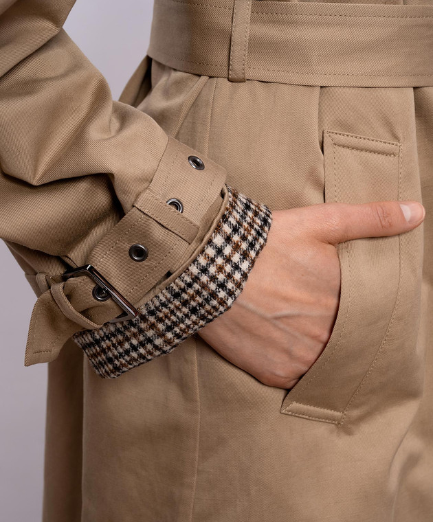 Brunello Cucinelli Бежевый тренч с цепочкой мониль ML5979963P изображение 5