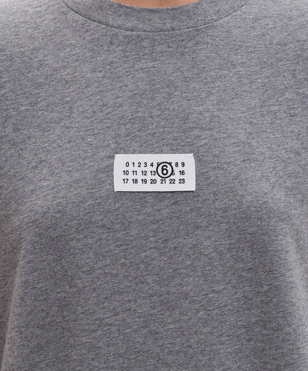 Maison Margiela MM6 Серая меланжевая футболка с нашивкой логотипа S52GC0367M20170 изображение 5