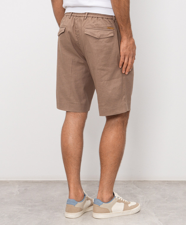 Stefano Ricci Коричневые шорты с льном M1T6100180LCTL1U изображение 4