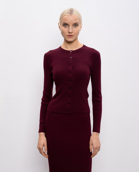 Max Mara Weekend Бордовий кардиган WKDESULE в рубчик WKDESULE