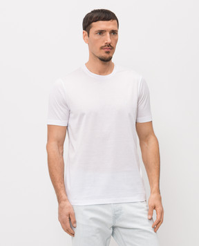 Bertolo Cashmere Біла футболка з вишивкою емблеми 000252001912