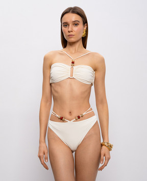 Magda Butrym Білий ліф від купальника з намистинами SWIMBRA01622426