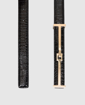 Tom Ford Черный кожаный ремень с тиснением под кожу крокодила WB354LCL632V