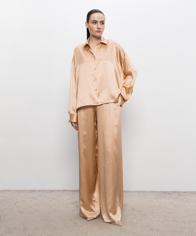 Ermanno Scervino Бежева блуза із шовку D482K772NXE зображення 2