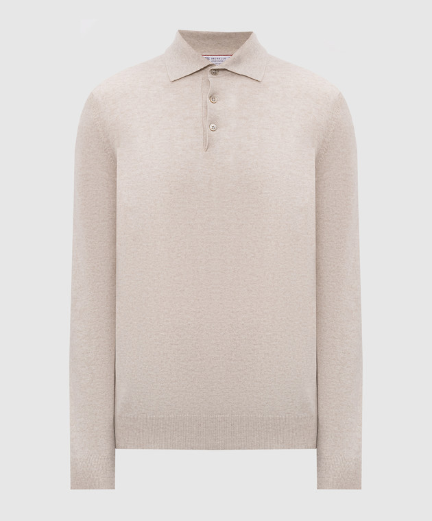 Brunello Cucinelli Поло цвета айвори из кашемира M2200295