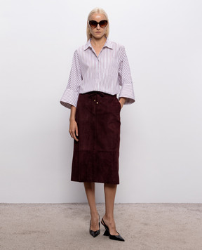 Max Mara Замшевая бордовая юбка GAZZA SMMGAZZA