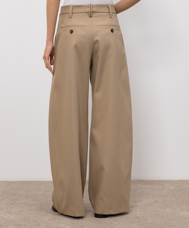 Brunello Cucinelli Бежевые брюки с цепочкой мониль MPB56P9328 изображение 4