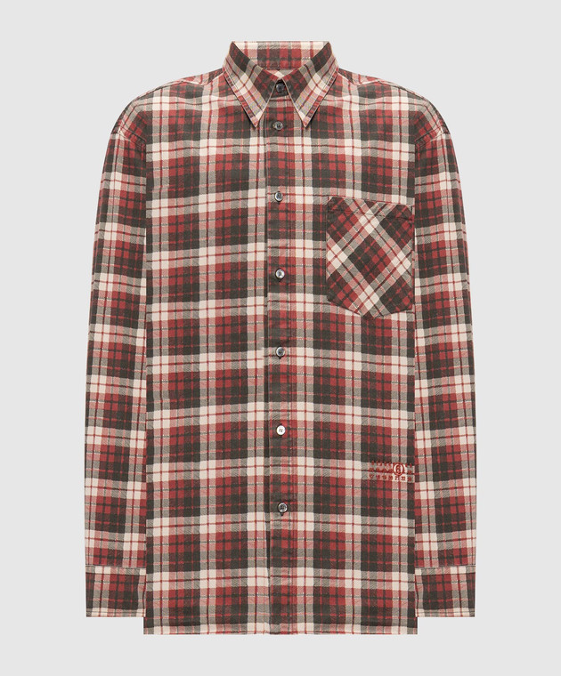 Maison Margiela MM6 Бордовая рубашка в клетку SH2DT0057M36114