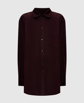 Victoria Beckham Бордовая рубашка из шерсти 1326WSH007515A