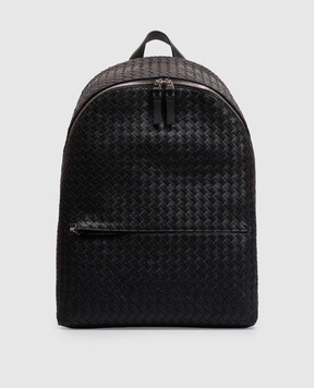 Bottega Veneta Черный кожаный рюкзак Intrecciato 876359V4RT3