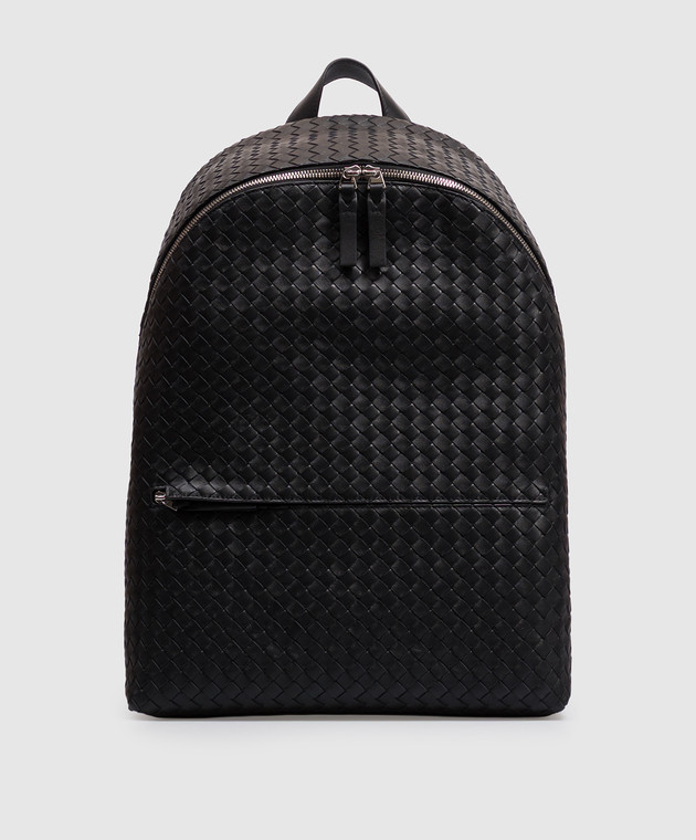Bottega Veneta Черный кожаный рюкзак Intrecciato 876359V4RT3