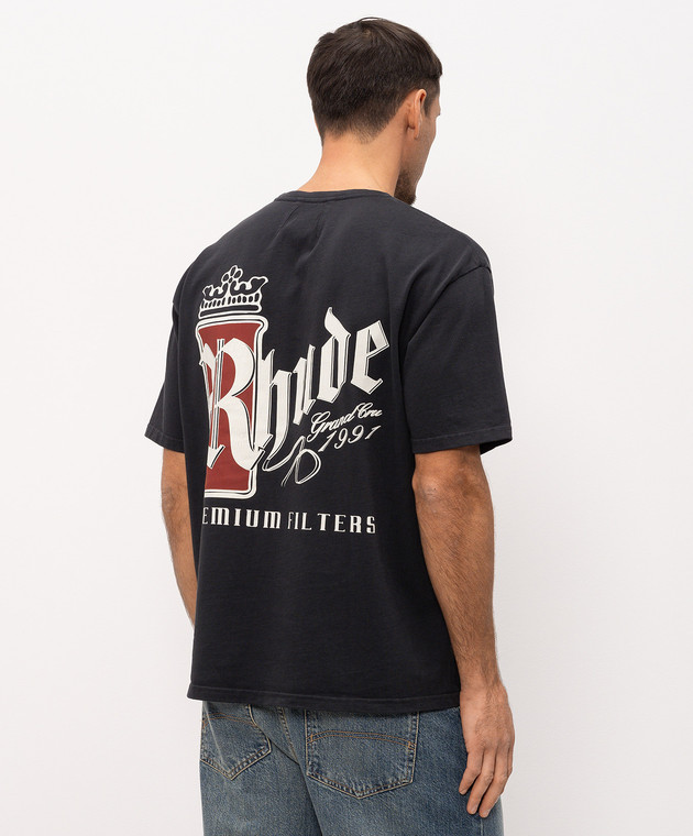 Rhude Черная футболка Fumar RHSS26TT07012 изображение 4