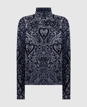 Off-White Синій топ Flock Pailey 2FB00544T