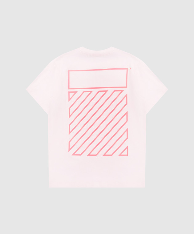 Off-White Дитяча рожева футболка з принтом логотипа 44GAA001S26J006 зображення 2