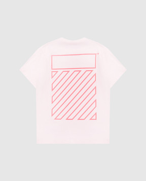Off-White Дитяча рожева футболка з принтом логотипа 44GAA001S26J006