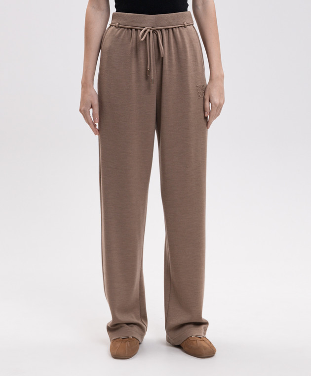 Max Mara Коричневі спортивні штани FELTRE з вовни MXMFELTRE зображення 3