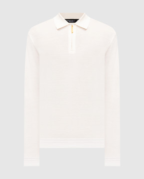 Stefano Ricci Біле поло із шовку з логотипом K616215P30F26101